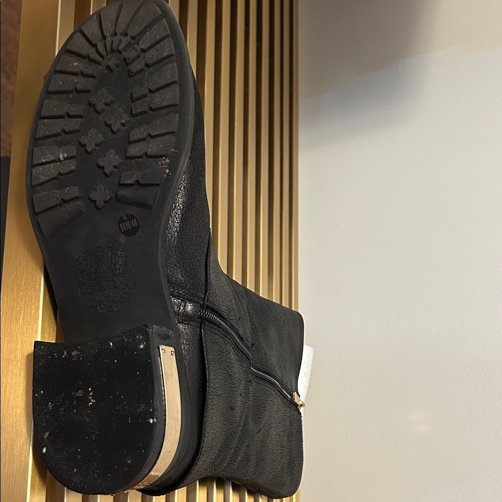 Vince Camuto Black & Gold Zipper Contemporary Boots - Picture 5 of 16